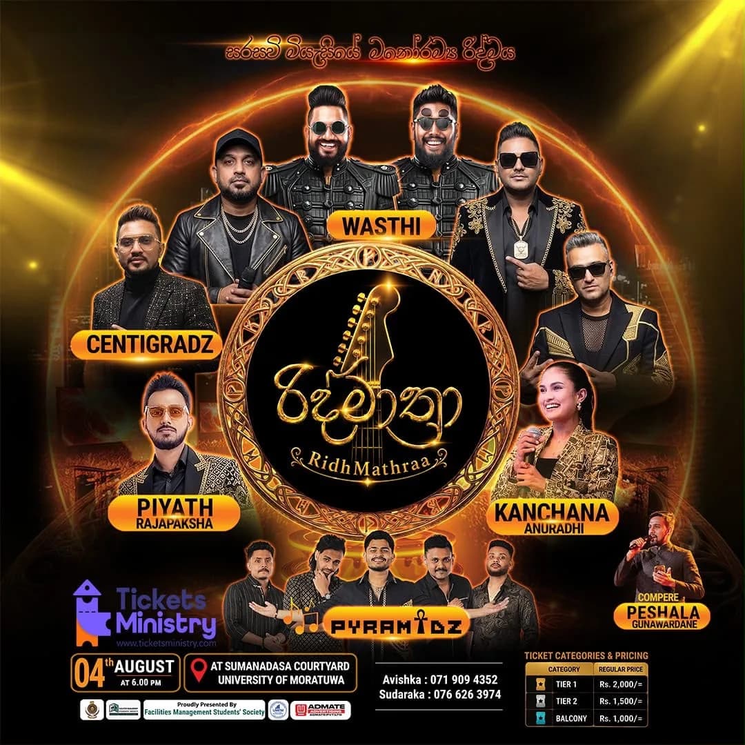 Ridhmathraa 26 concert poster — University of Moratuwa
