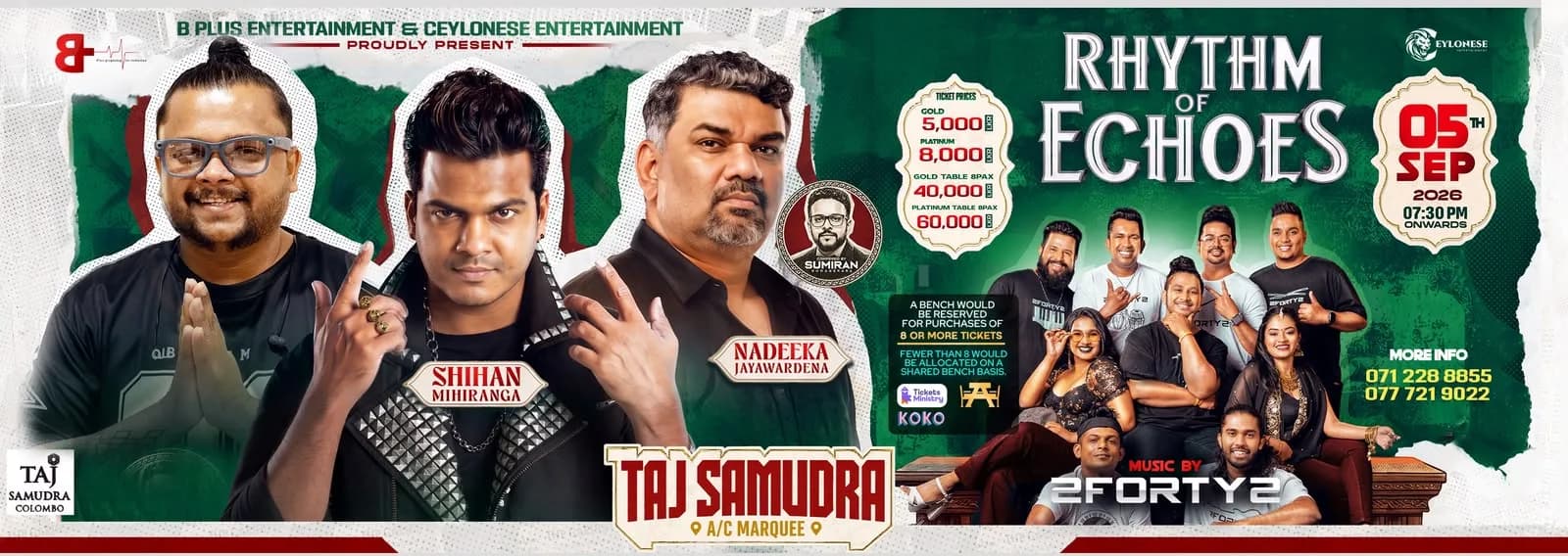 Rhythm of Echoes with 2forty2 poster — Taj Samudra, Colombo