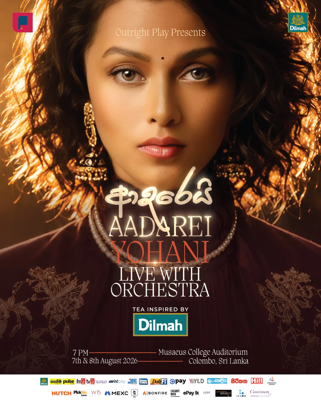 Yohani Aadarei Live with Orchestra night two poster — Musaeus College Auditorium, Colombo