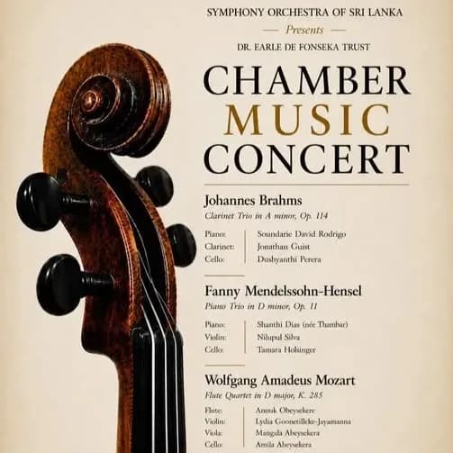Chamber Music Concert poster — Lionel Wendt Theatre, Colombo
