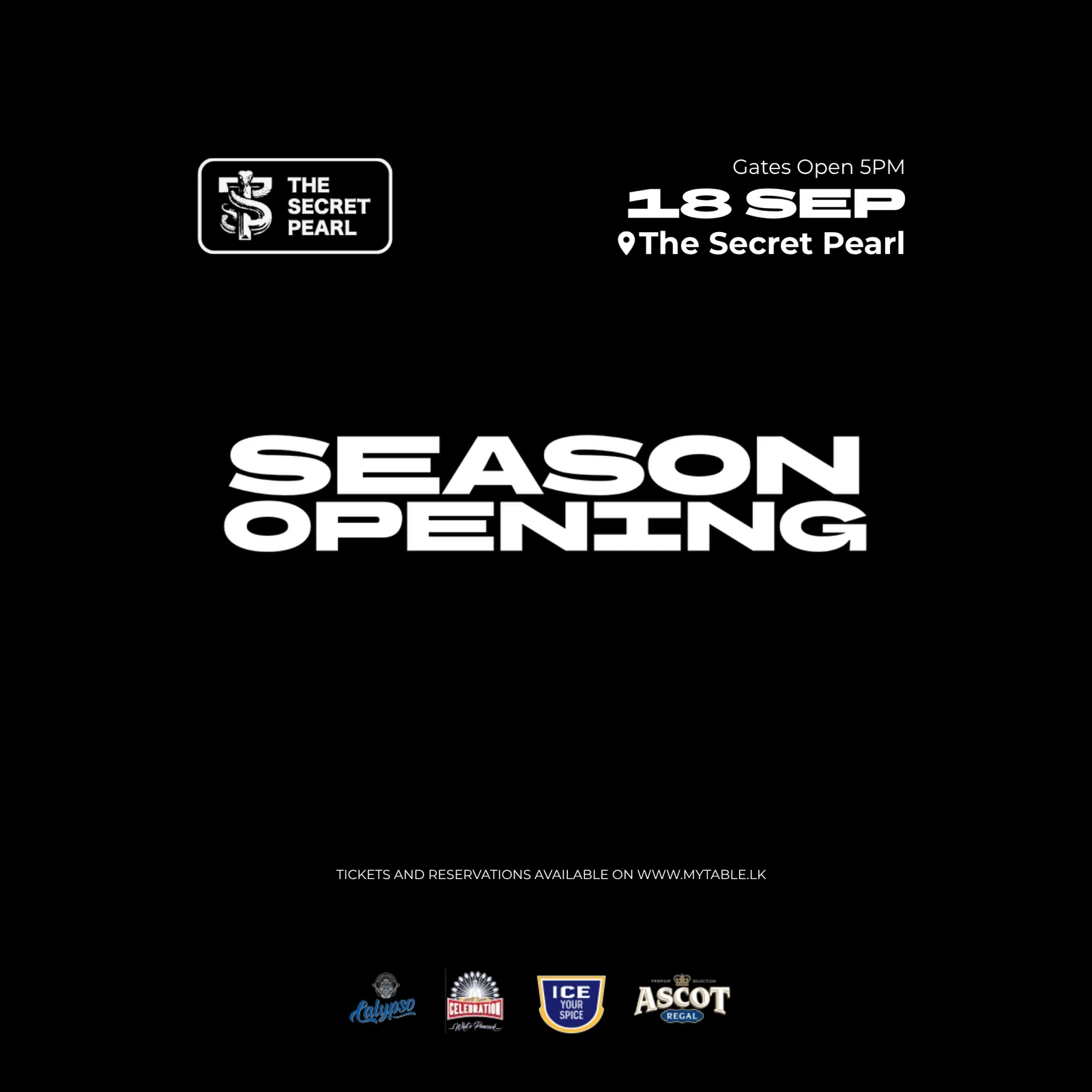 Season Opening poster — The Secret Pearl Bar, Weligama